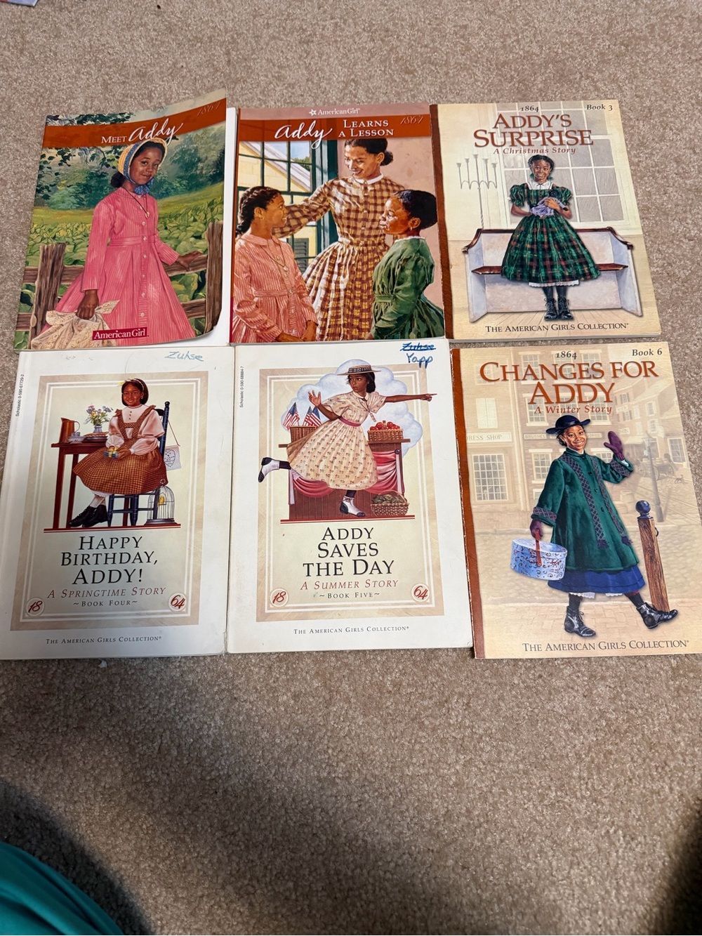 Lot of 6 paperback books American girl Addy complete set 1-6
